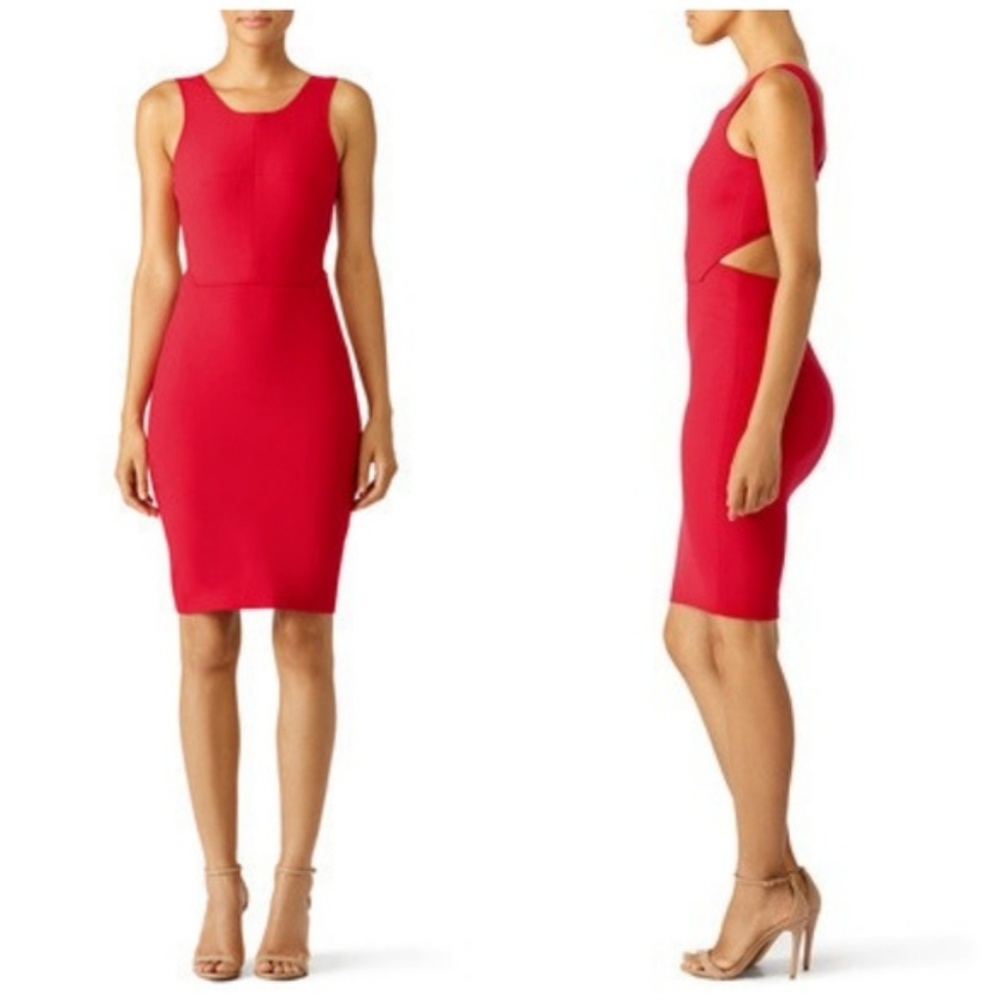 Elizabeth & James Emmy Dress Cardinal Red Cutout - Picture 3 of 5